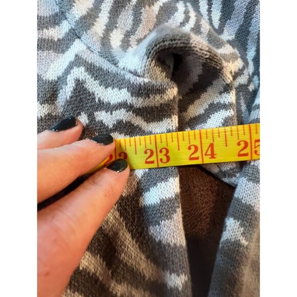 Isaac Mizrahi Live! Womens Zebra Print Cardigan Sweater XL 100% Cotton Cozy - Picture 2 of 7